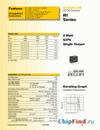 Datasheet RI-1505 manufacturer Recom